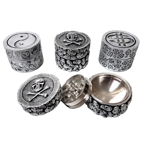 2'' 3-Part Pewter Style Tobacco Grinder